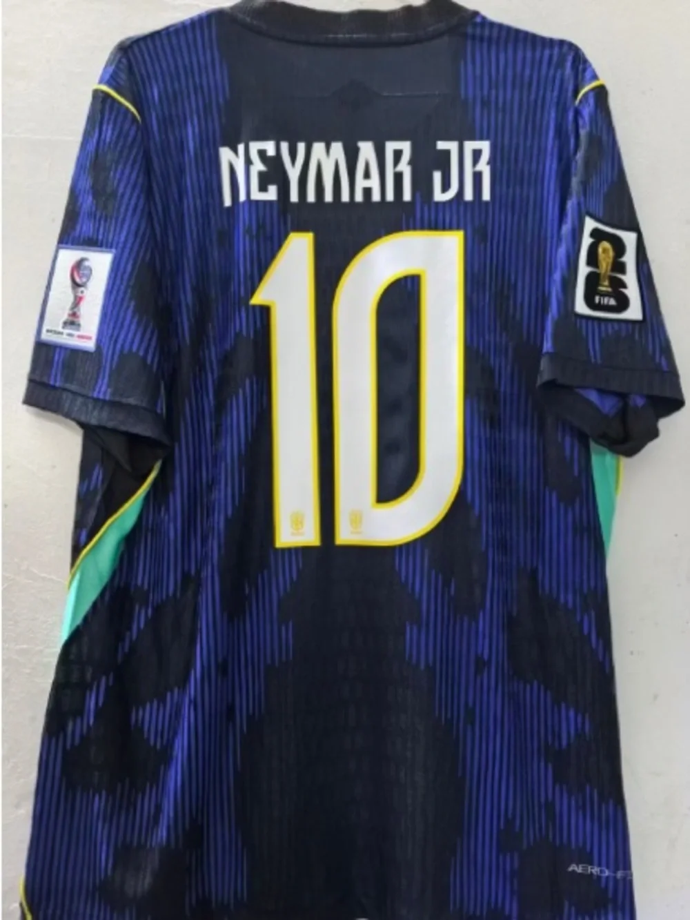 Jordan Brazil #10 Soccer Jersey in Navy, Teal & Yellow